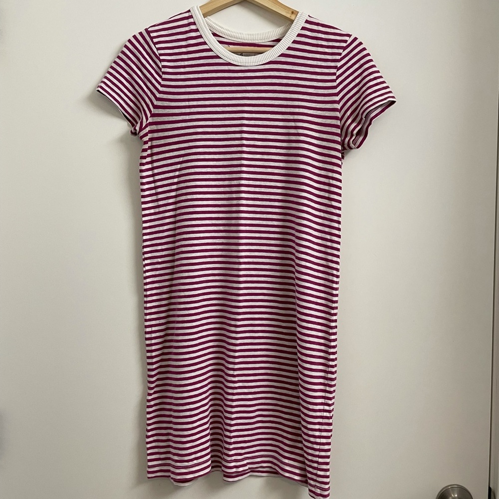 Lou&Grey Burgundy Striped Tshirt Dress (XS)